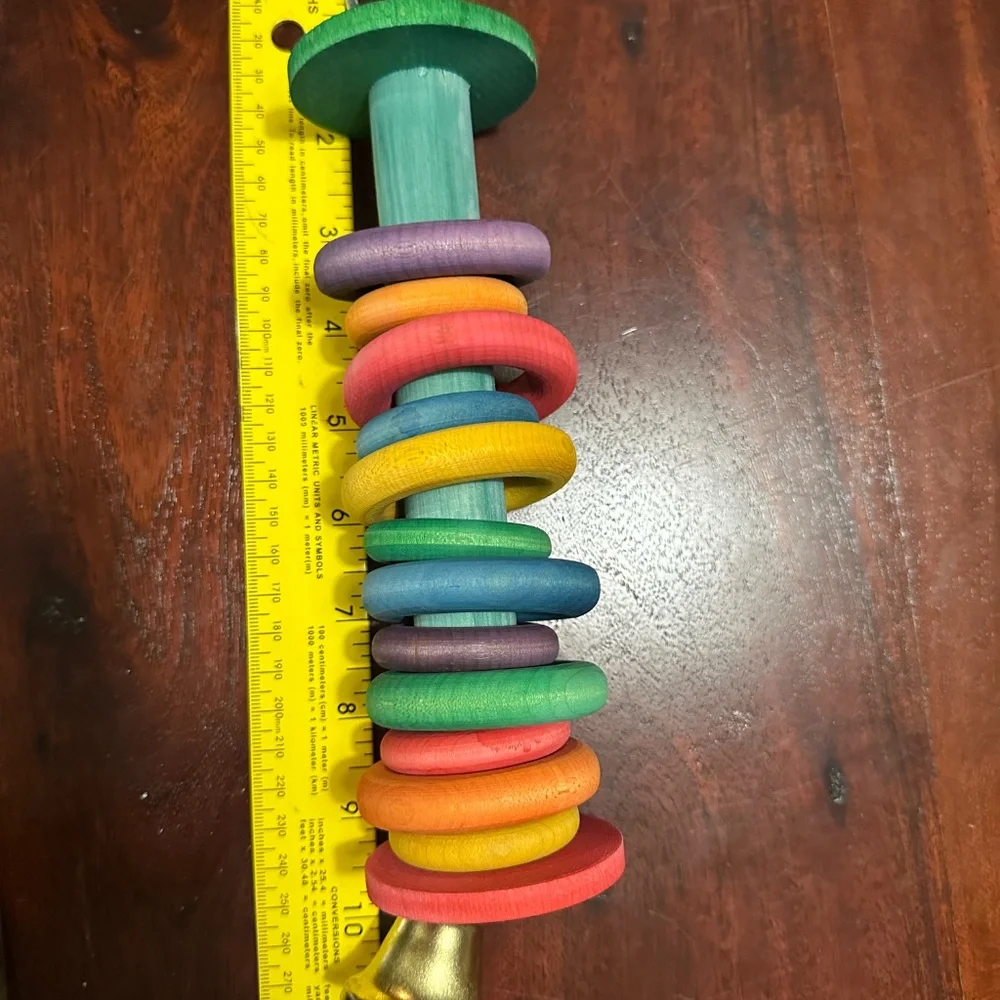 Multi sliding Ring parrot toy - handmade